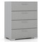 Engineered Wood Dresser with 4 Drawers Storage Cabinet, Metal Legs and Modern Design